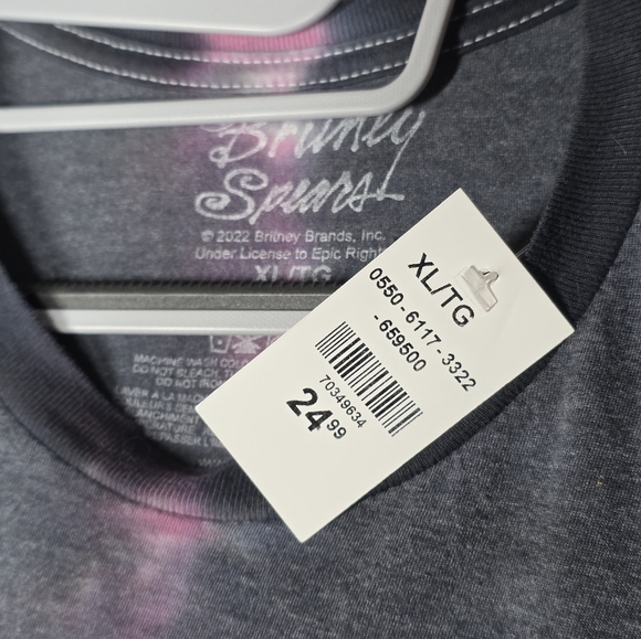 Britney Spears "She's A Star" Gray & Pink Tie Dye T-Shirt Size XL - Picture 6 of 6